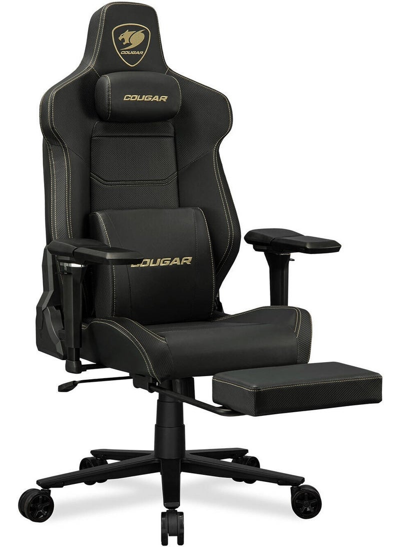 Cougar Armor EVO M Gaming Chair with Retractable Footrest, 5D Adjustable Armrests, Magnetic Memory Foam Neck Pillow, Lumbar Support Cushion, 155° Recline, Class 4 Gas Lift, Steel Frame, 160kg Capacity – Premium PVC Leather | 3MEVMGLB.0001 - Image 4